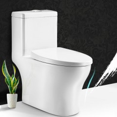 【伯利好】JC-W002-1057 家用超漩式连体坐便器 PP盖板 陶瓷马桶