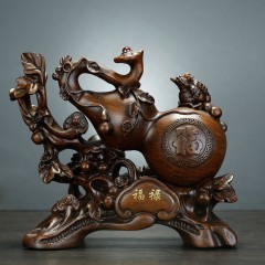 【伯利好】JS-S045-XFYB424H 葫芦树脂 工艺品 摆件仿黑檀木 工艺礼品 福禄如意家居用品 装饰摆件