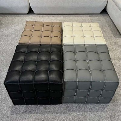 魔方凳 极简现代风意式真皮沙发头层牛皮趣味方凳客厅